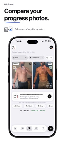 GainFrame: Gym Progress Photos — developer App Store screenshot 1